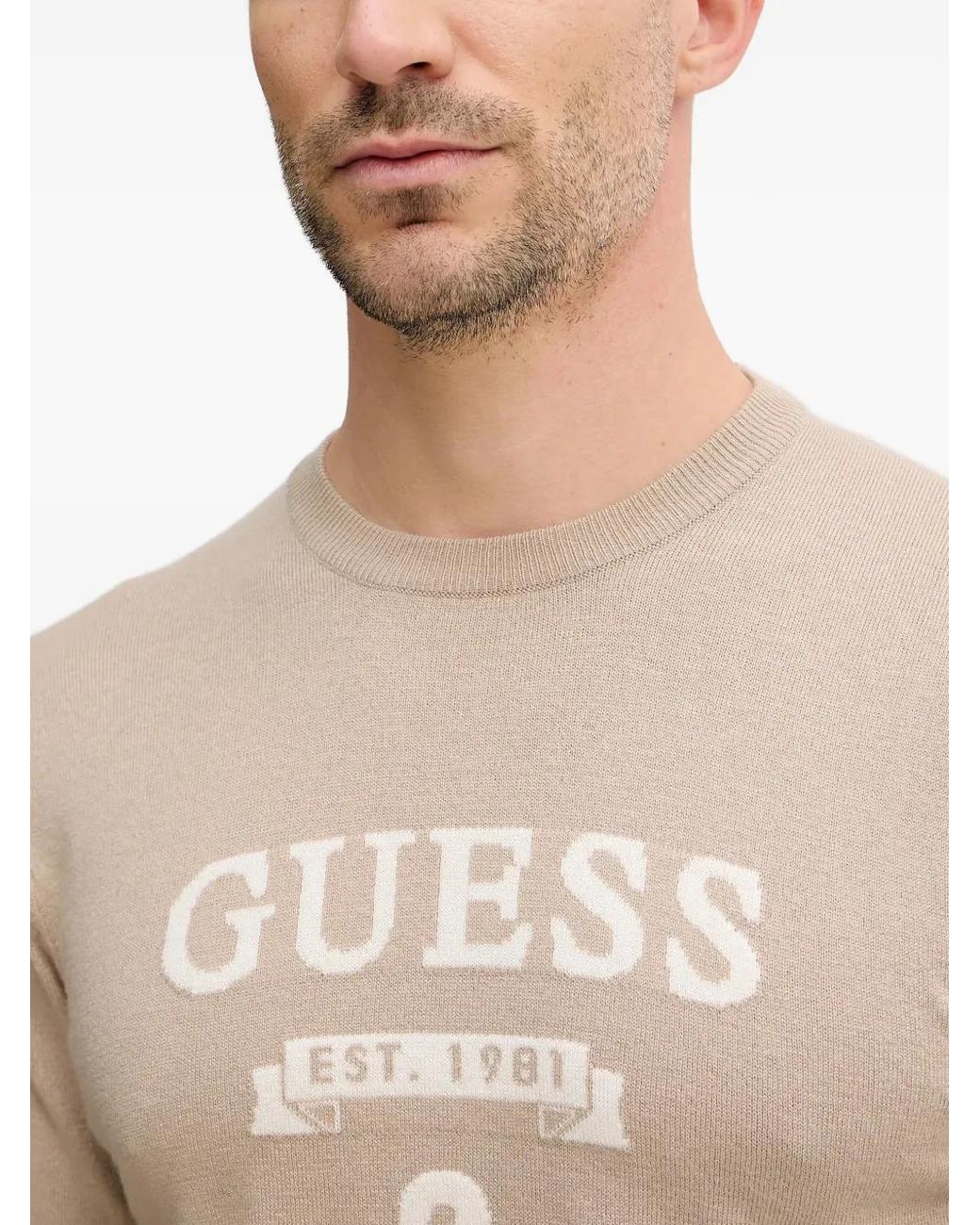 Guess Natural Logo Knitted Sweater for men