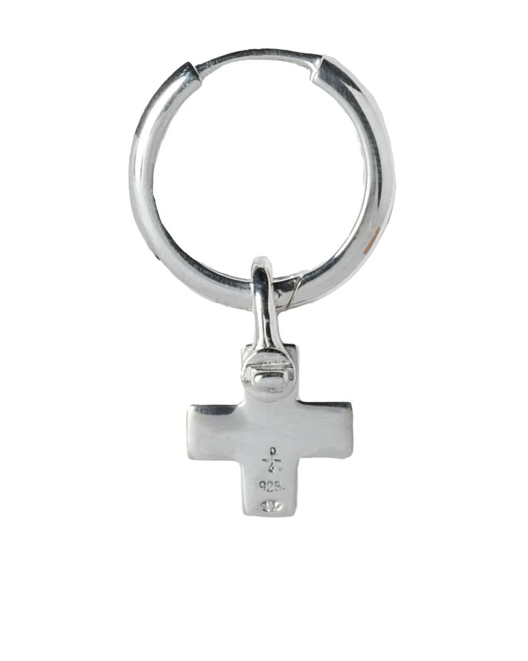 Parts Of 4 White Cross-Charm Earring