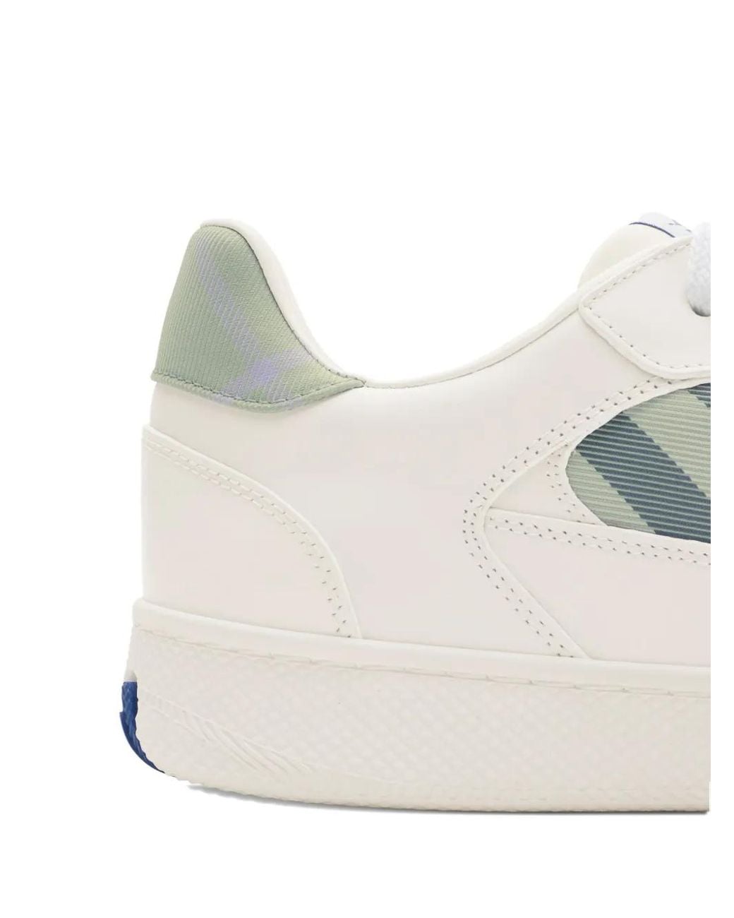 Burberry White Leather And Check Terrace Sneakers