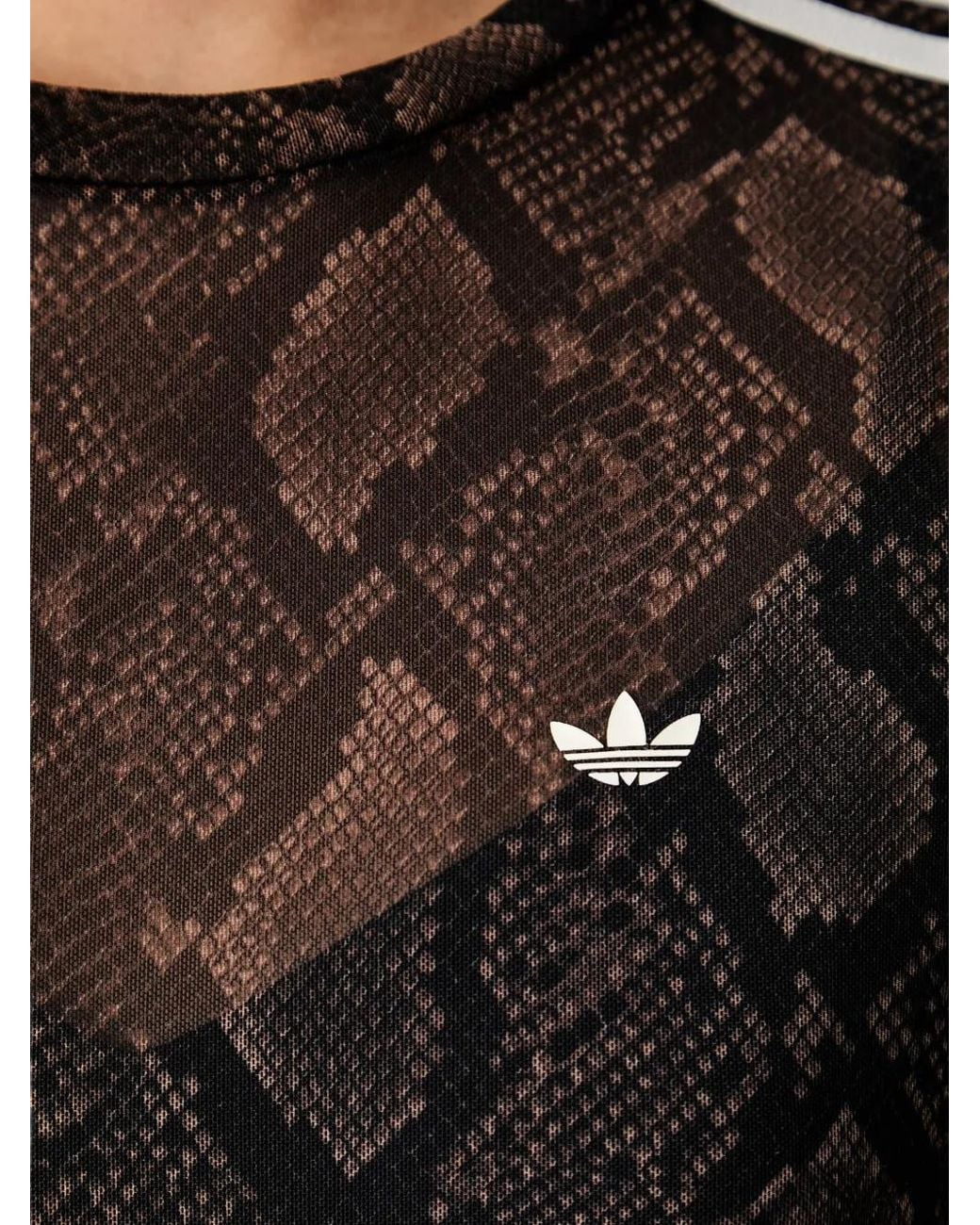 Adidas Black Snake-Print Long-Sleeve Maxi Dress