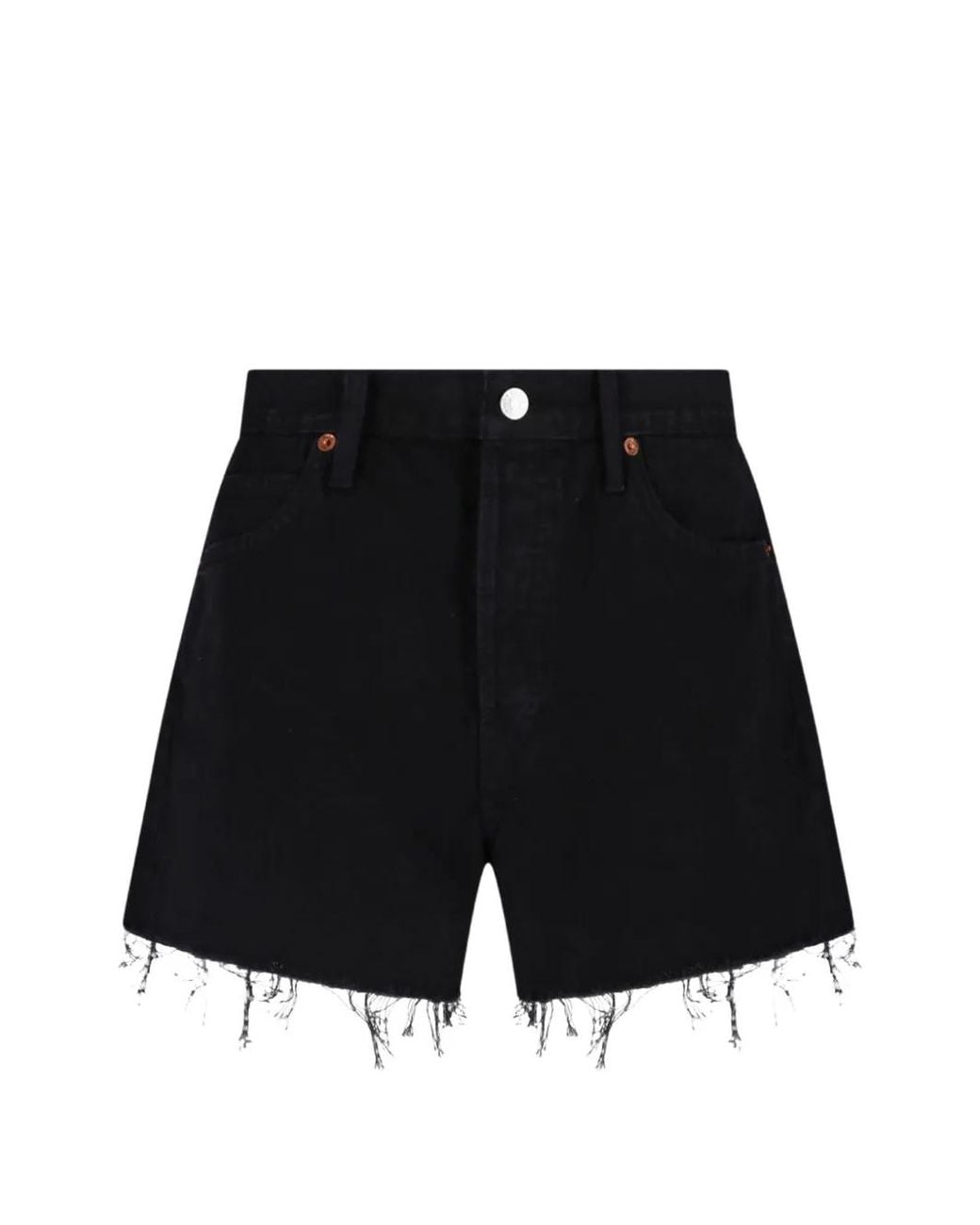 Re/done Black Short The Breezy À Bords Francs