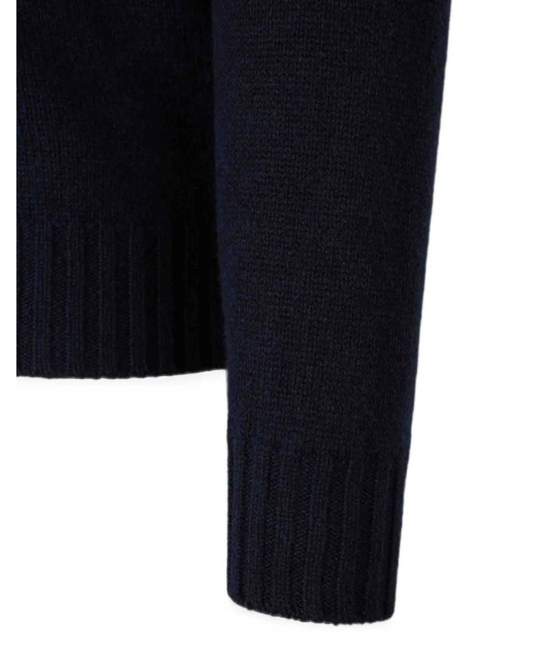 Gran Sasso Blue Knitted Flap-Pocket Cardigan for men