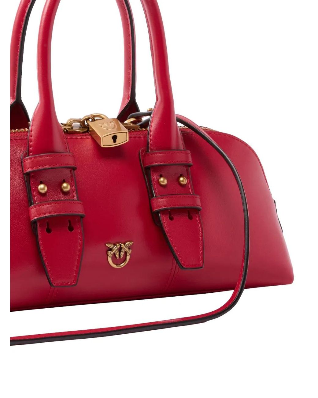 Pinko Red Small Leather Escape Bag