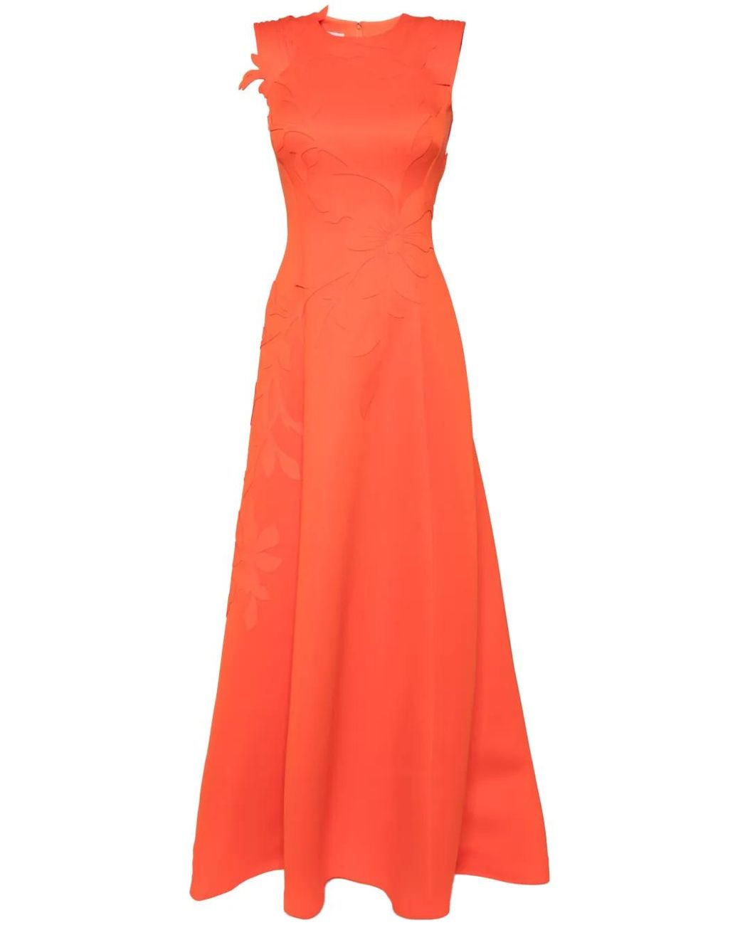 Saiid Kobeisy Red Robe Longue À Fleurs