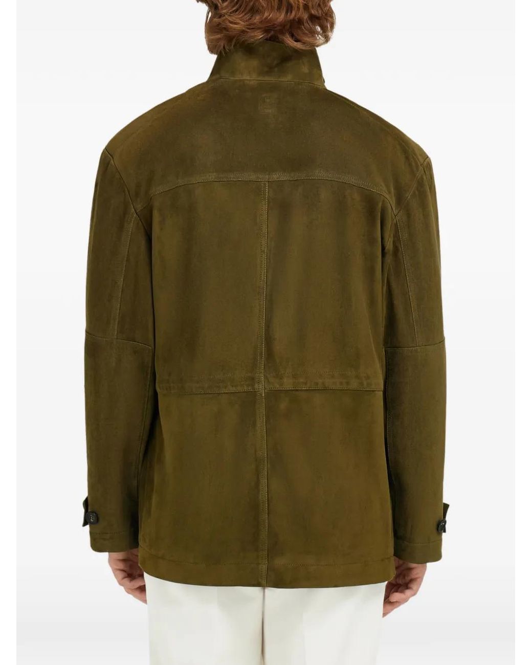Ferragamo Green Suede Safari Jacket for men