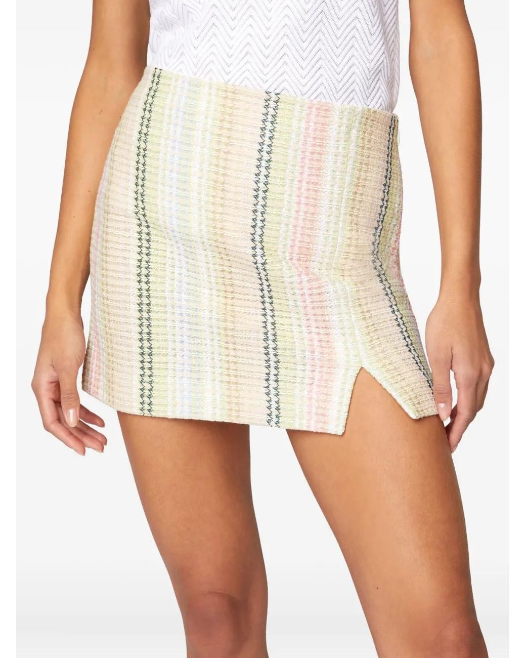 ミニスカート Missoni 'Caperdoni' Skirt Missoni Caperdoni-Motif Mini Skirt in Natural | Lyst