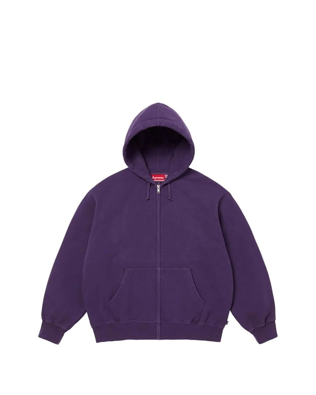 Supreme Purple Cut-Out Zip-Up Hoodie for men