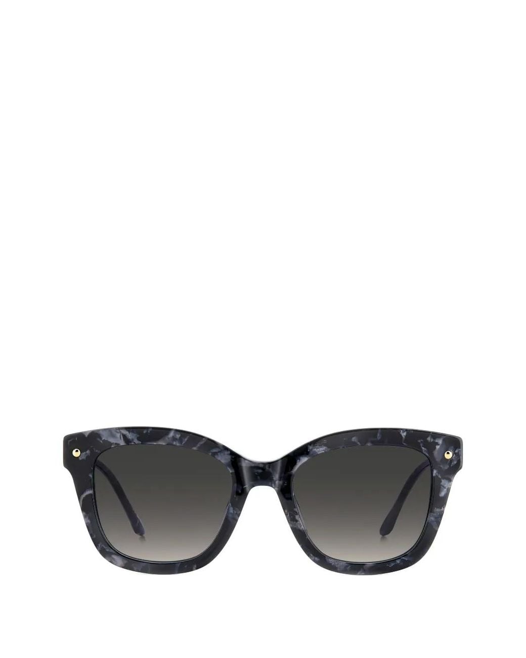 Carolina Herrera Black Marble-Effect Pearl-Embellished Sunglasses