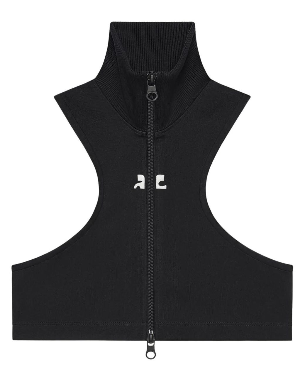 Chaqueta Corta Estilo Scuba Courreges de color Black