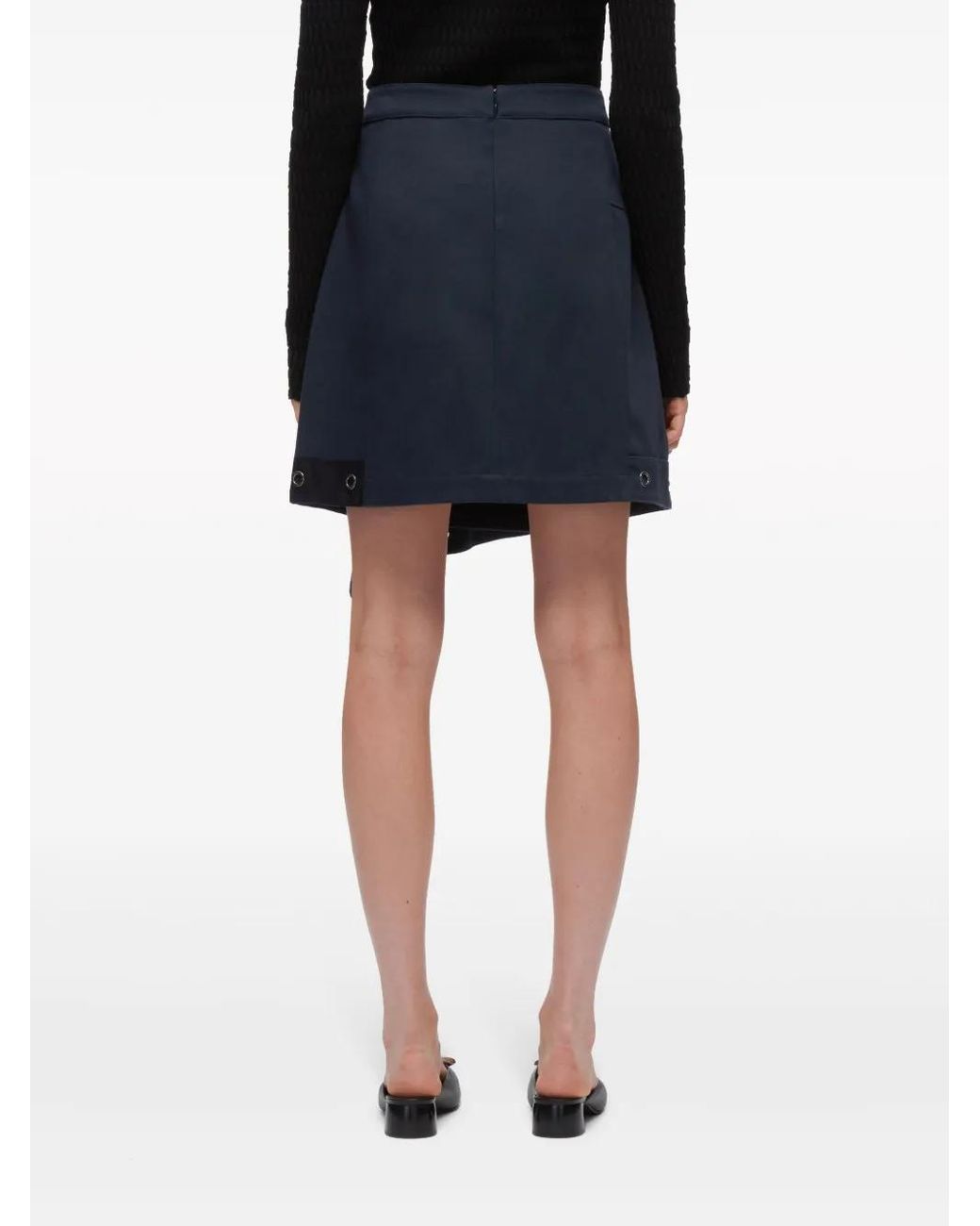3.1 Phillip Lim Blue Deconstructed Cotton Asymmetric Skirt