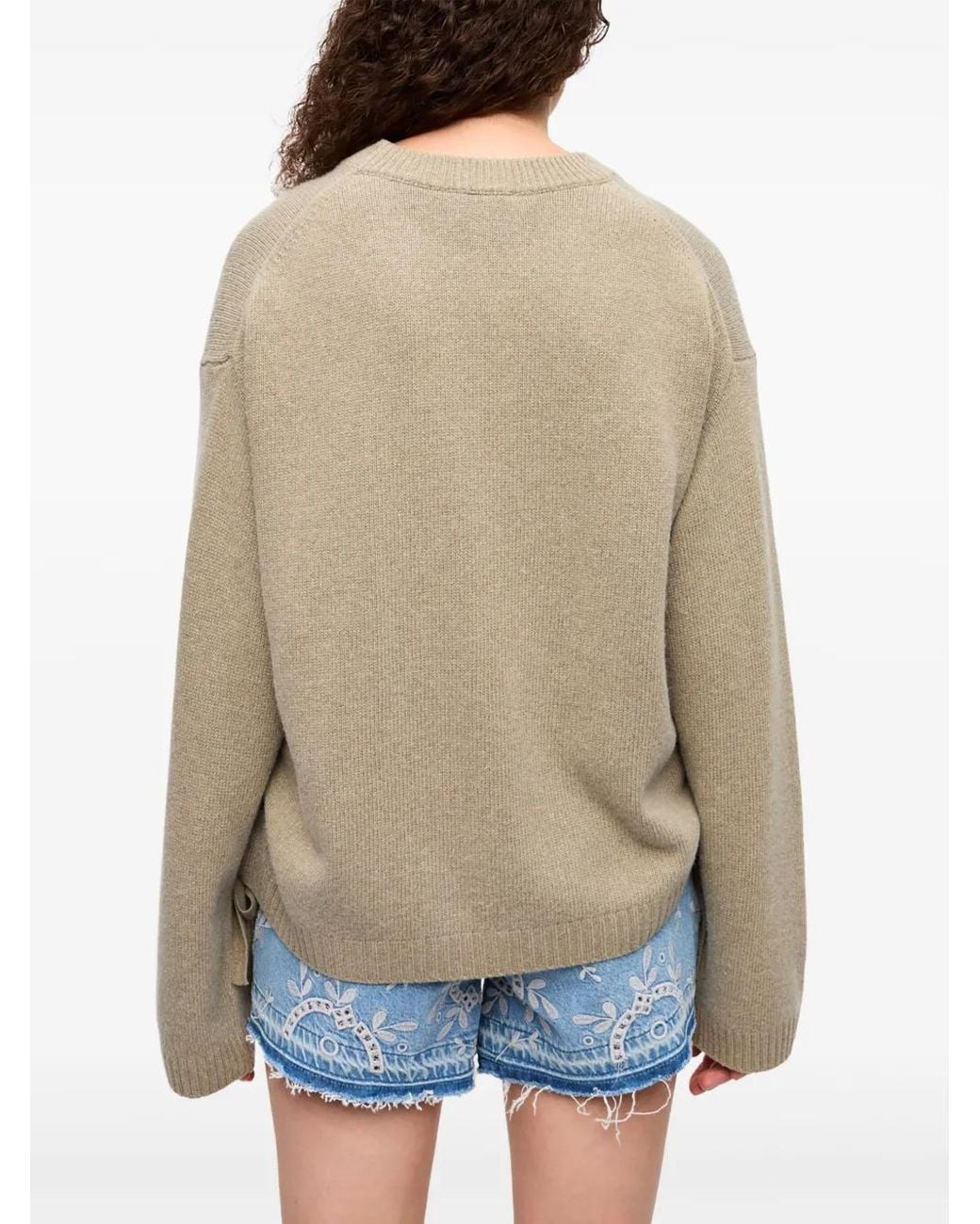 Ganni Natural Drawstring Sweater