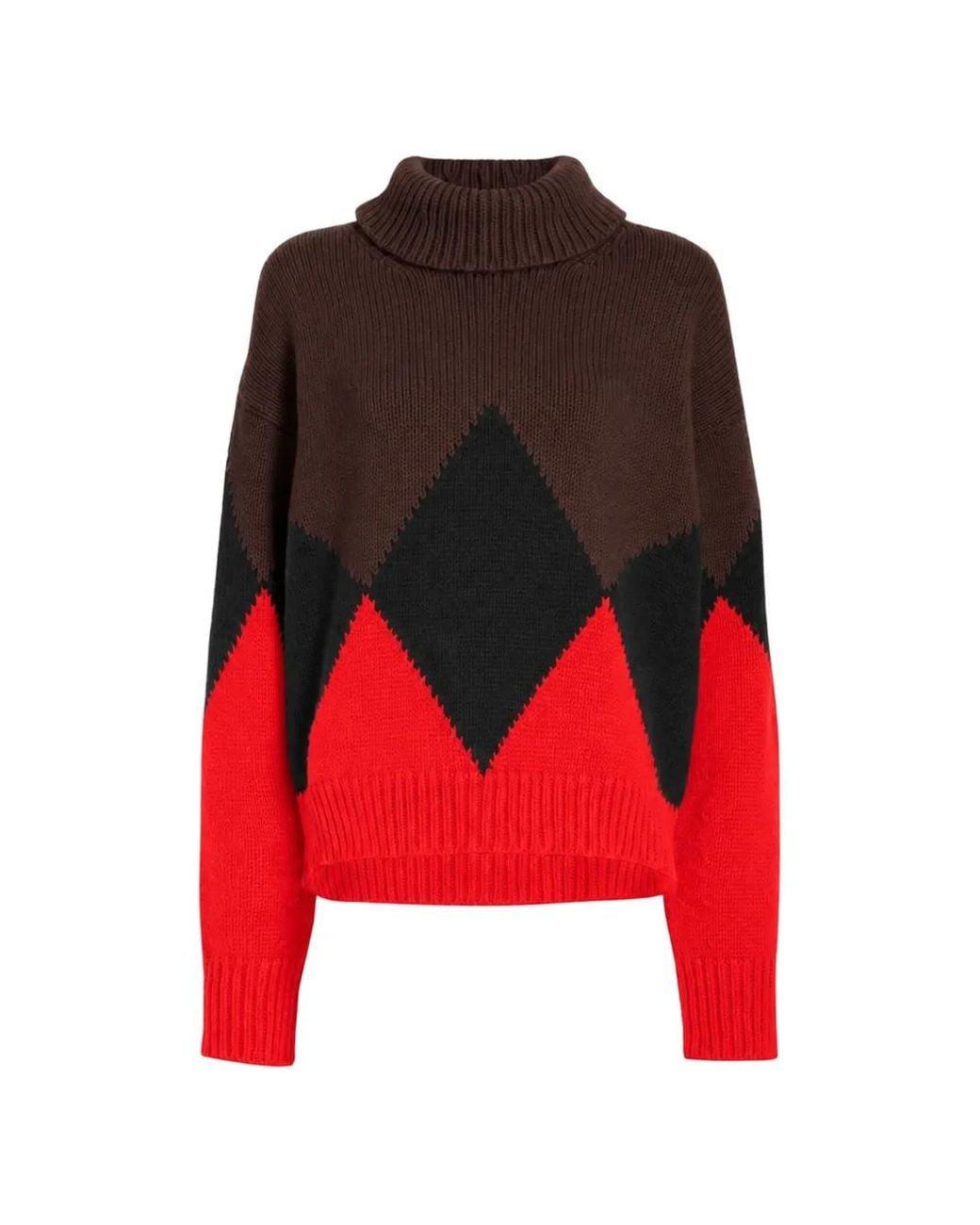 Proenza Schouler Red Oren Intarsia Turtleneck