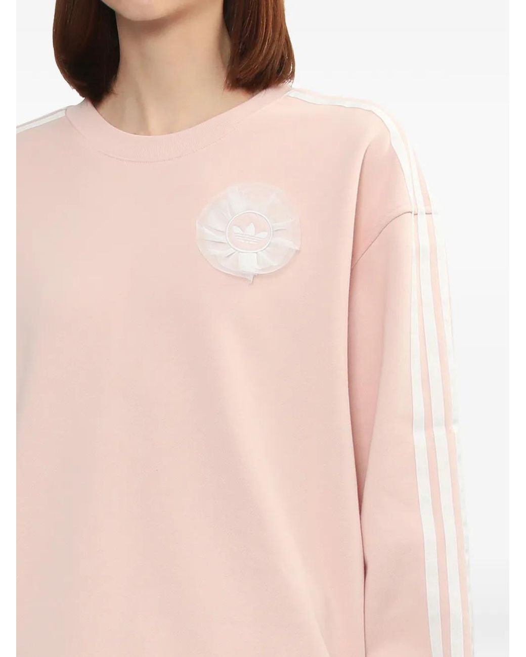 Adidas Pink Originals Lace Branding Crew Sweatshirt