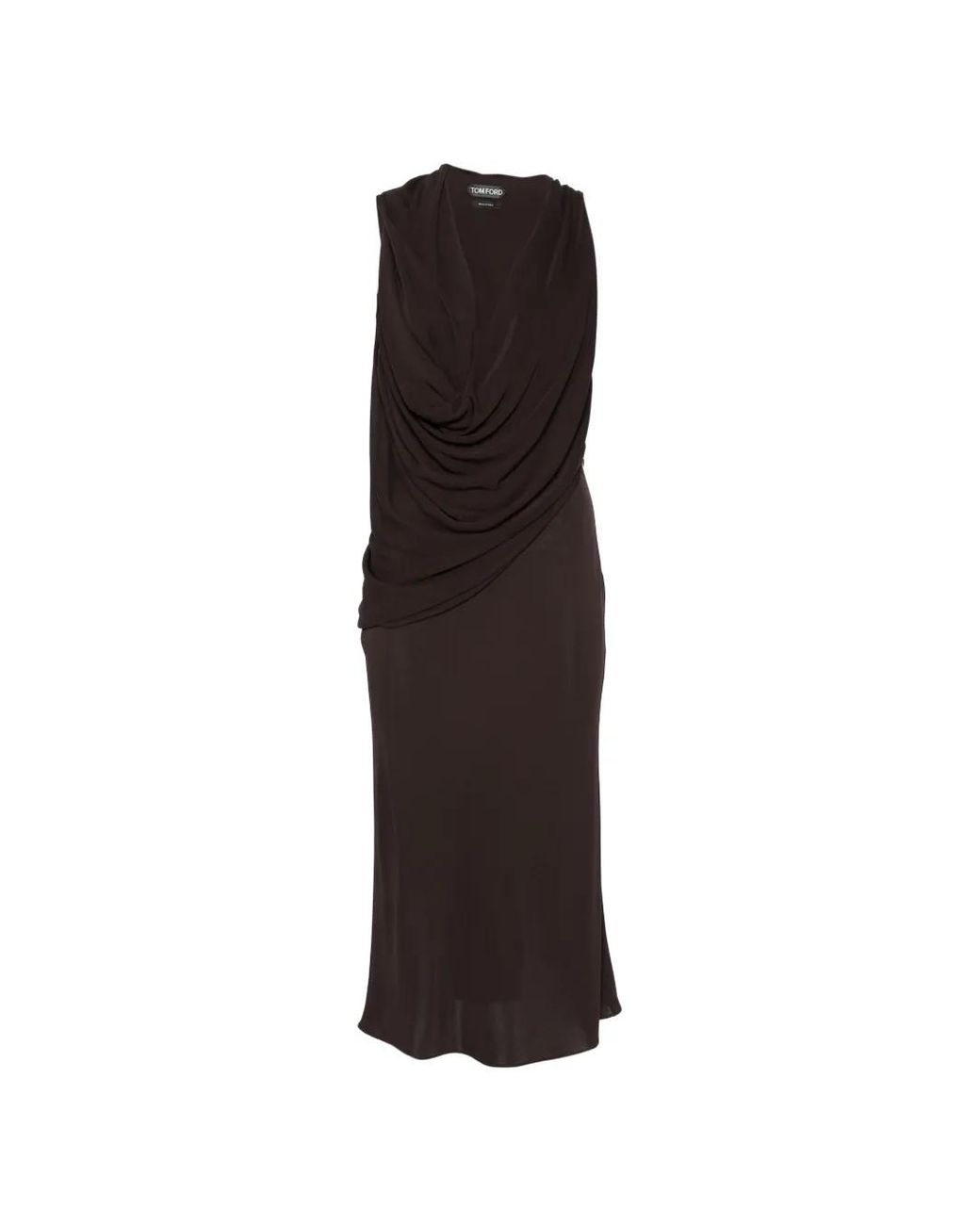 Tom Ford White Crepe Jersey Asymmetric Draped Cocktail Dress