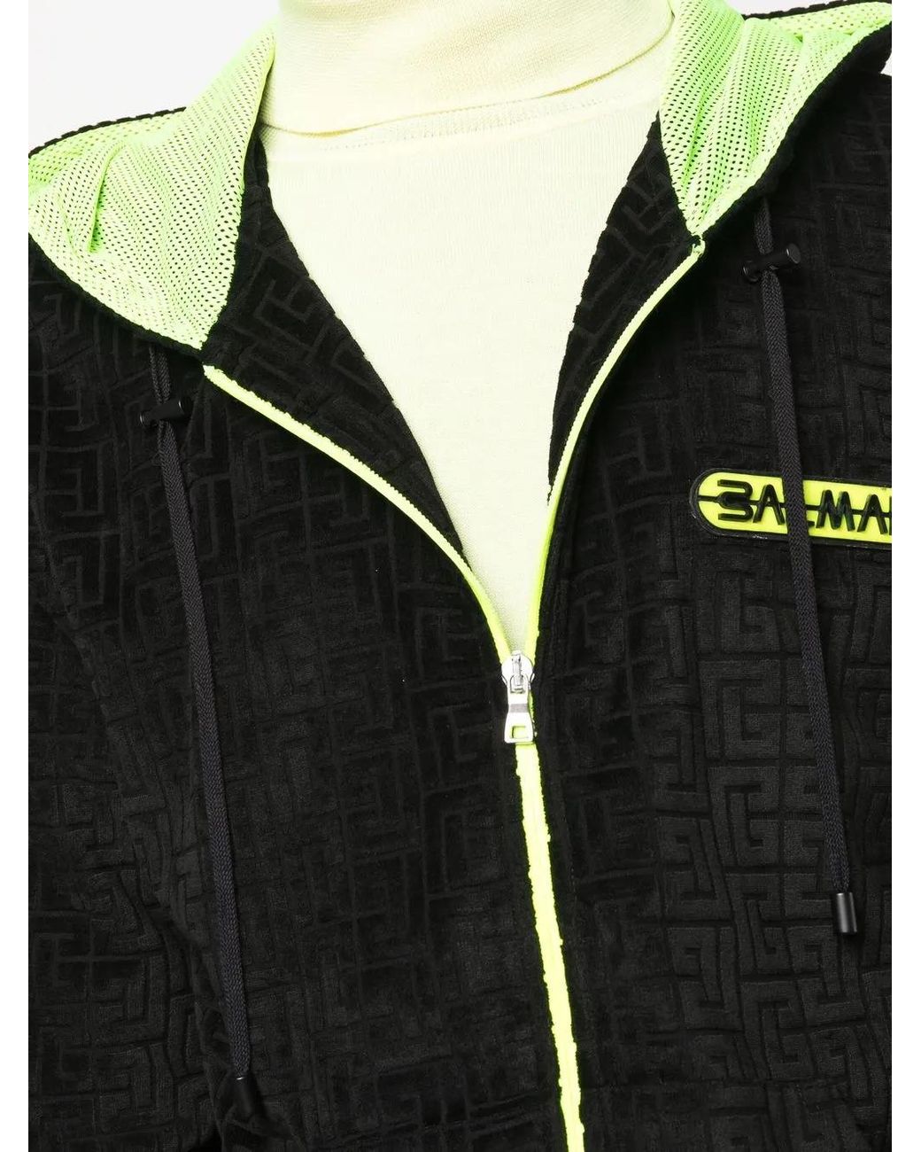 Balmain Black Logo-Print Hoodie for men