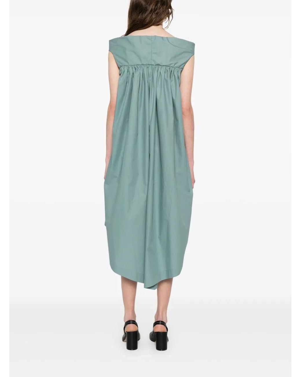 Rick Owens Green Asymmetric Midi Dress