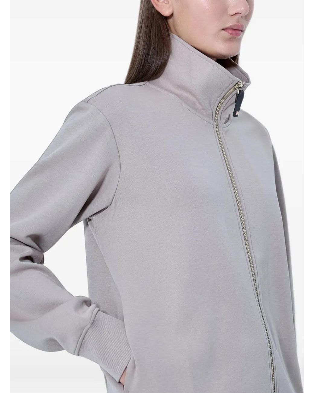 Max Mara White Zip-Up Collared Jacket