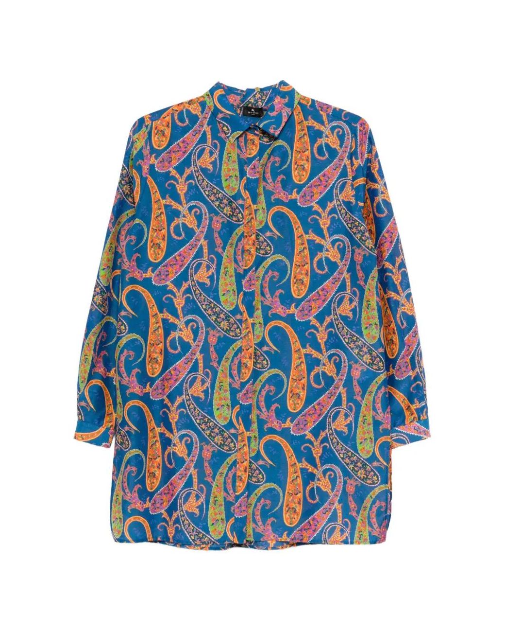 Etro Blue Paisley-Print Shirt