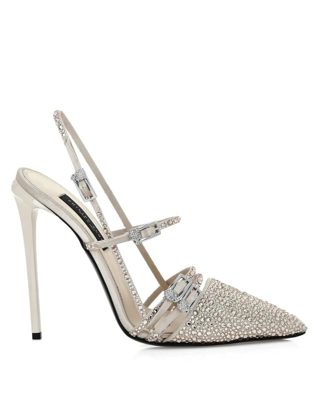 Philipp Plein White 120Mm Slingback Pumps