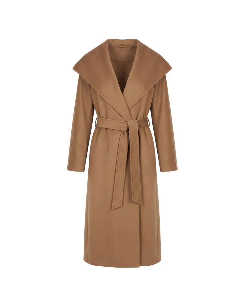 Max Mara Brown Elegia Hooded Belted Coat