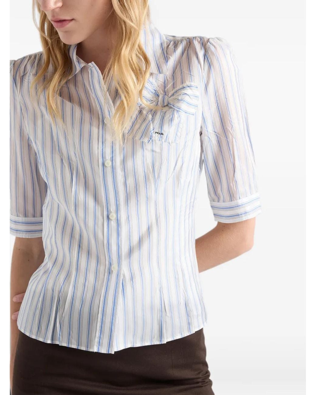 Prada Blue Striped Shirt