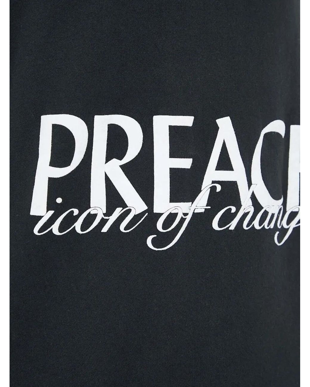 »preach« Black Lettering-Print Logo Hoodie
