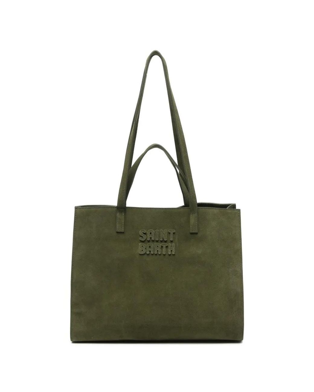 Mc2 Saint Barth Green Joba Suede Tote Bag