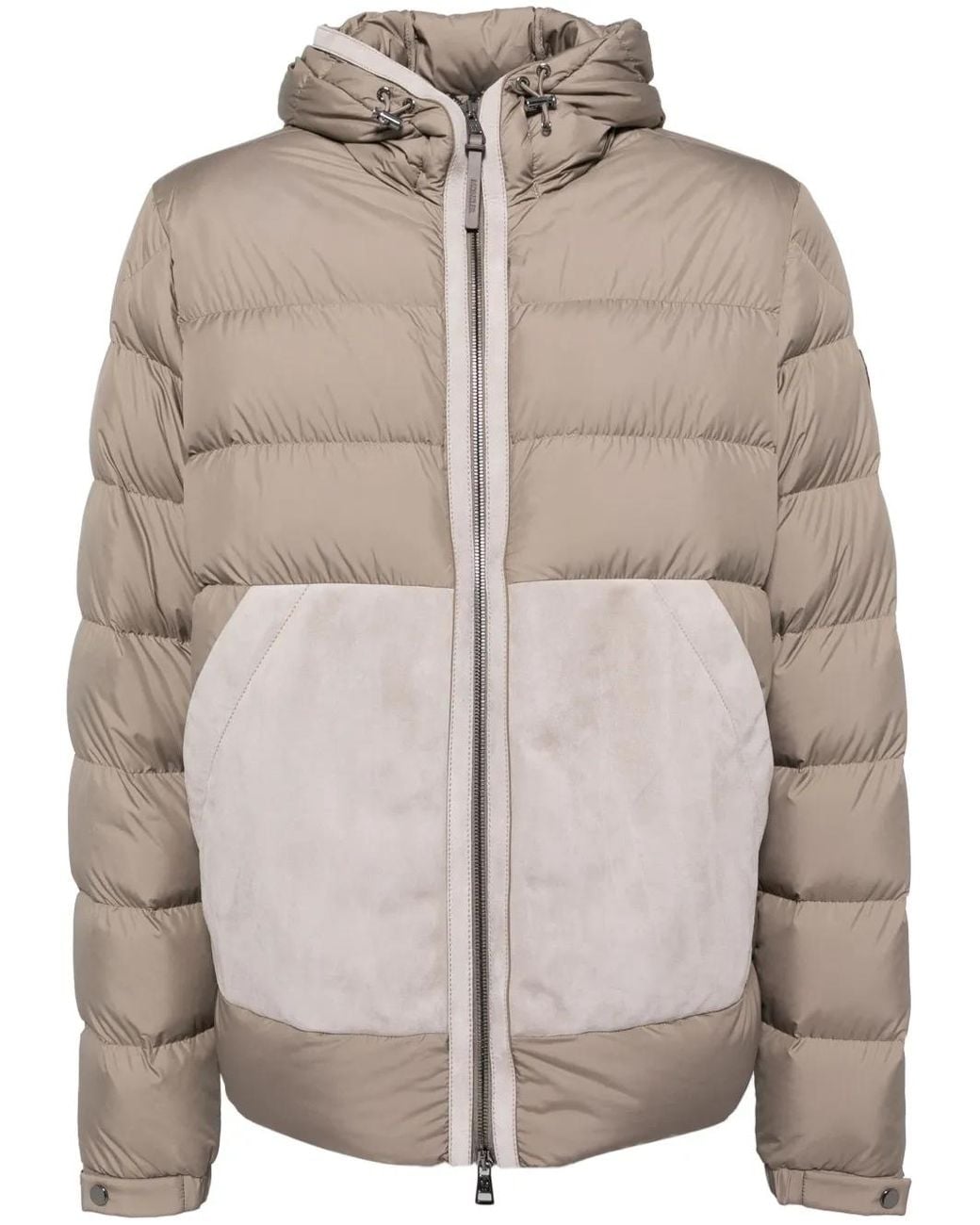 Moncler Natural Logo-Patch Down Jacket for men