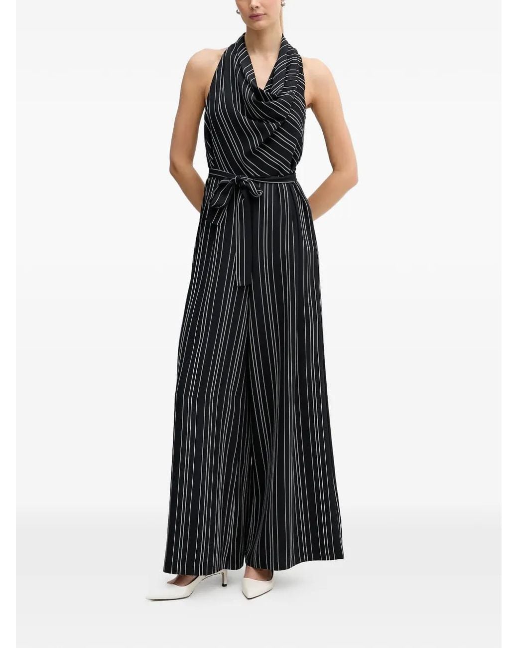 DKNY Black Gemusterter Jumpsuit