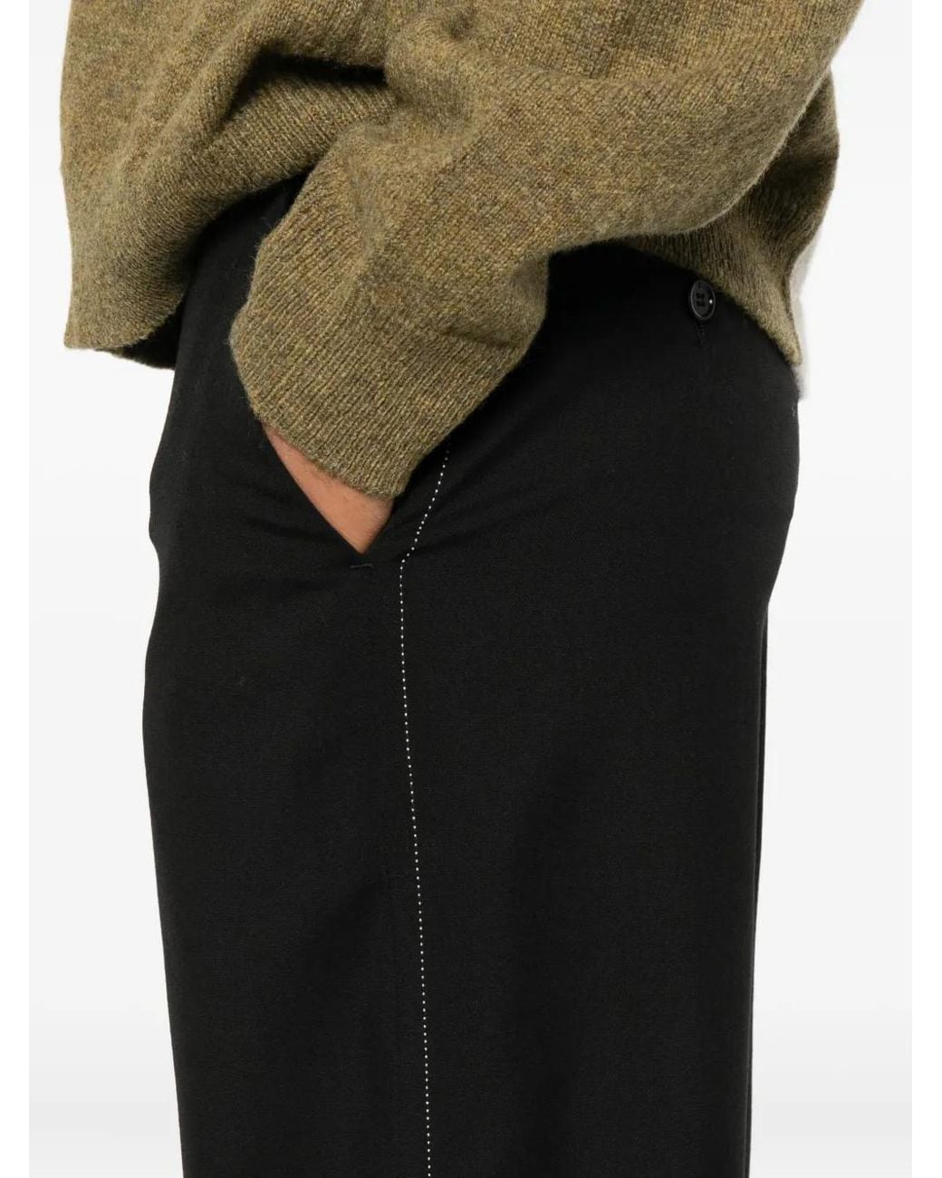 Marni Black Side-Pockets Straight Trousers