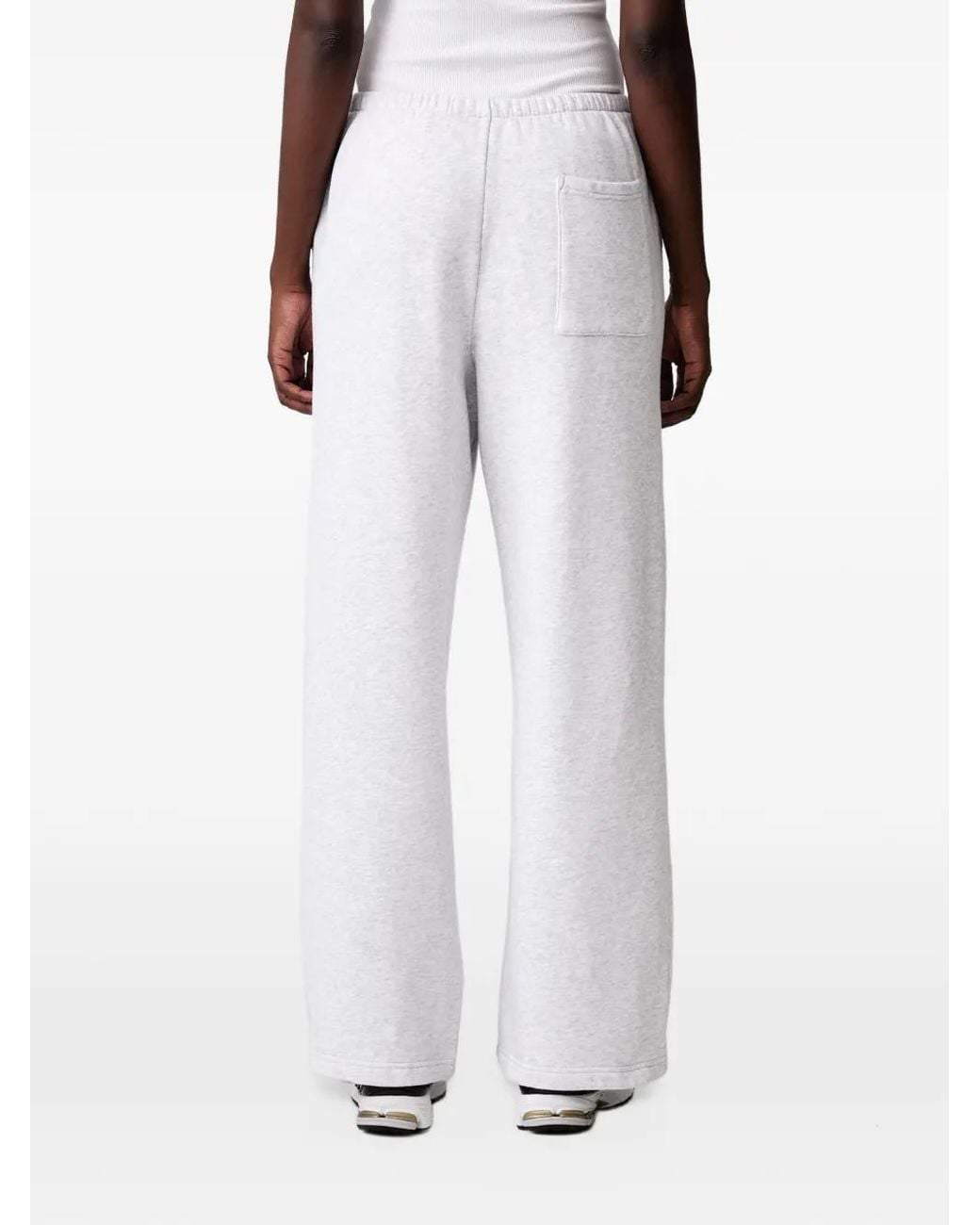 Sporty & Rich White Bennett Serif Logo-Embroidered Track Pants