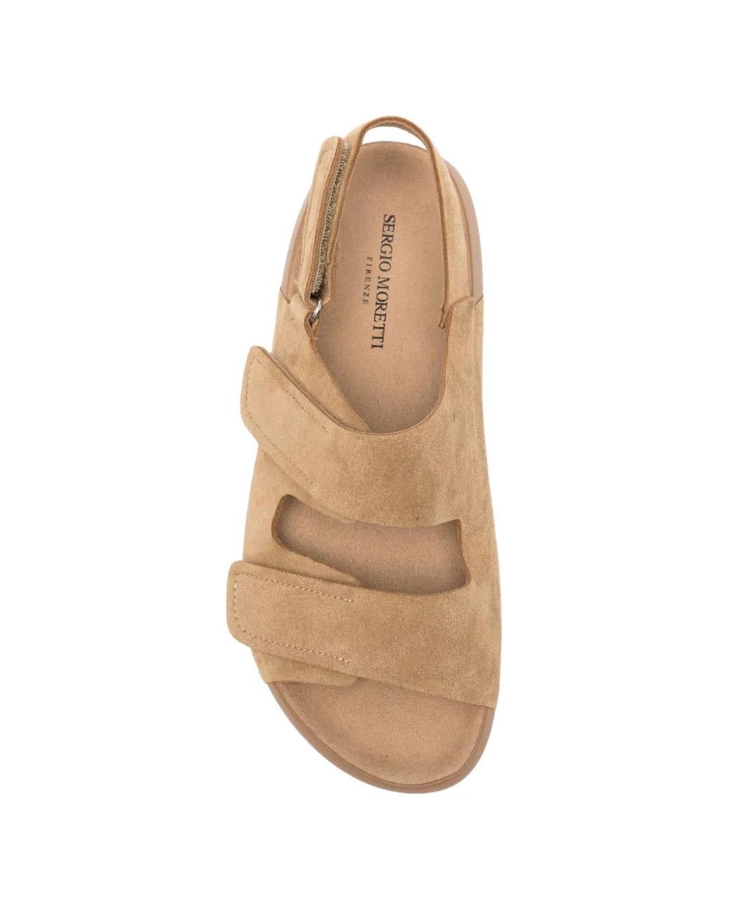 SERGIO MORETTI FIRENZE Natural Touch-Strap Suede Sandals