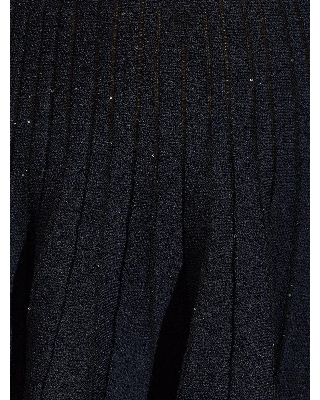 Balmain Black Sequin-Embellished Pleated Mini Dress