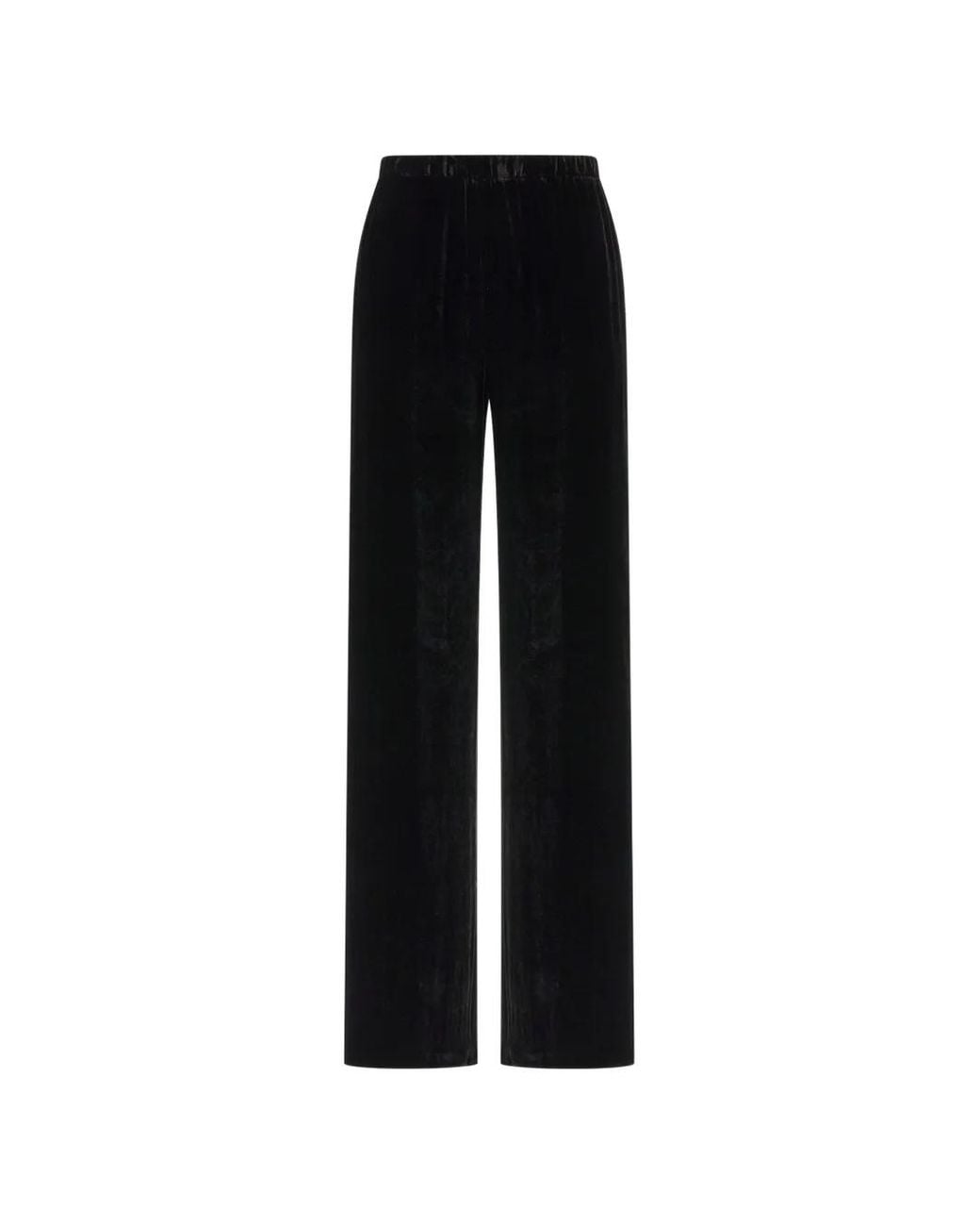Antonelli Black Velvet Straight-Leg Trousers