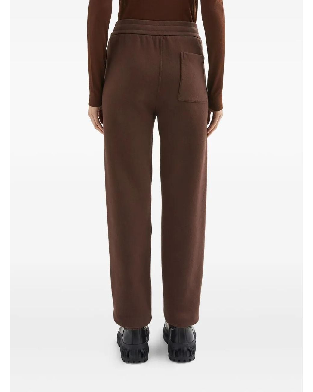 Jil Sander Brown Cotton Terry Track Pants