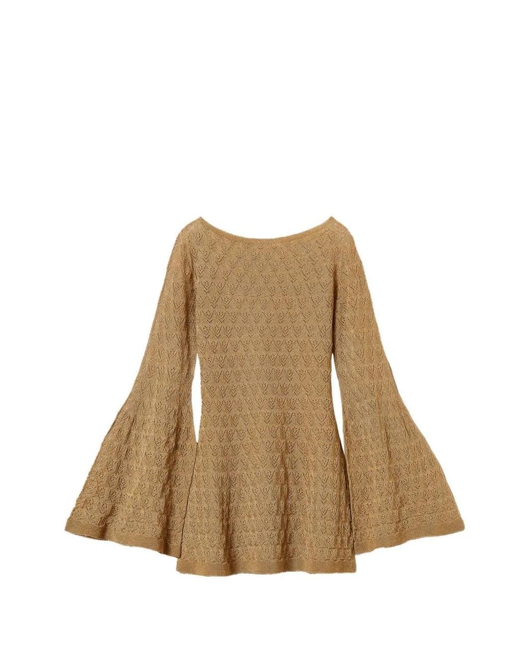 Twinset Natural Tunic Top With Flared Sleeves