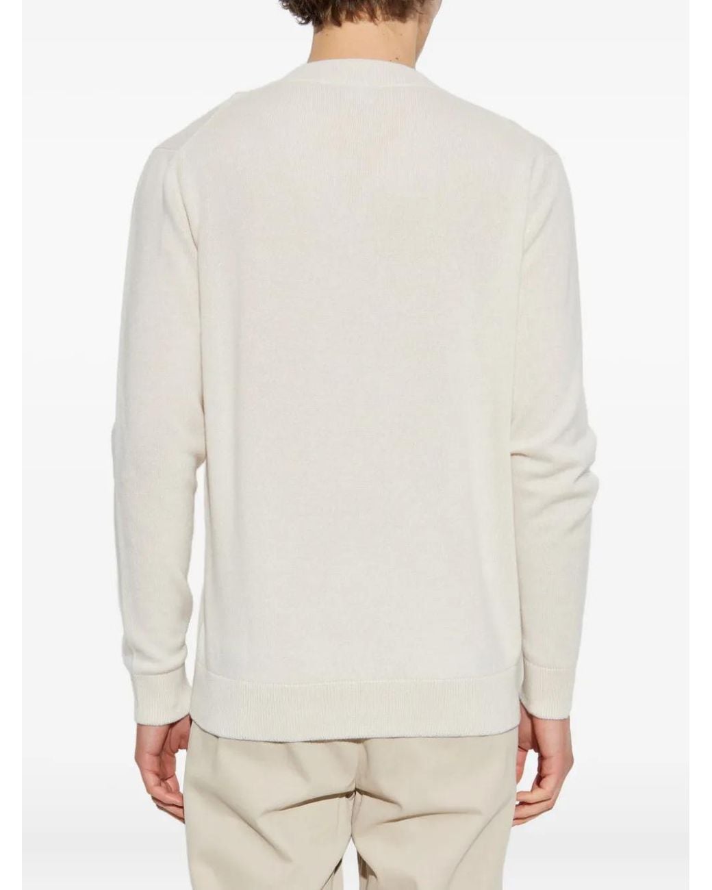 Eleventy White V-Neck Jumper for men