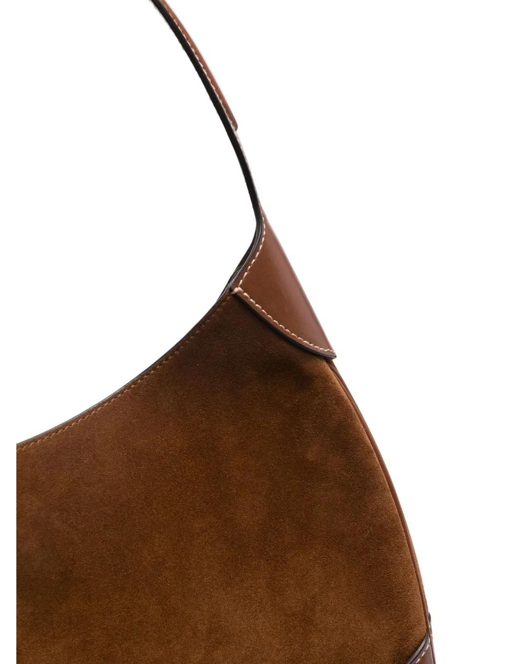 Polo Ralph Lauren Brown Large Polo Id Suede Shoulder Bag