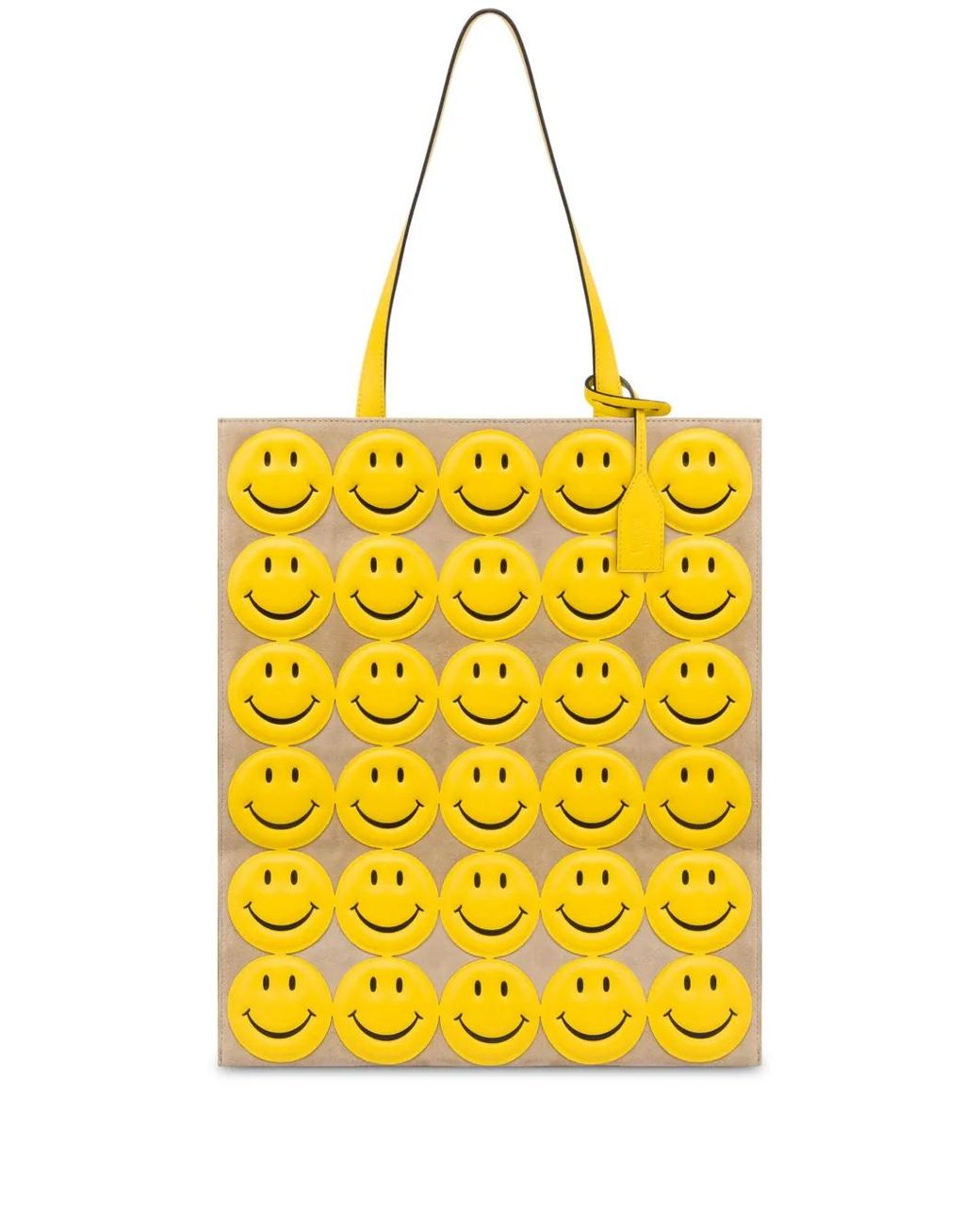 Moschino Yellow Sheepskin Smiley Face Shoulder Bag