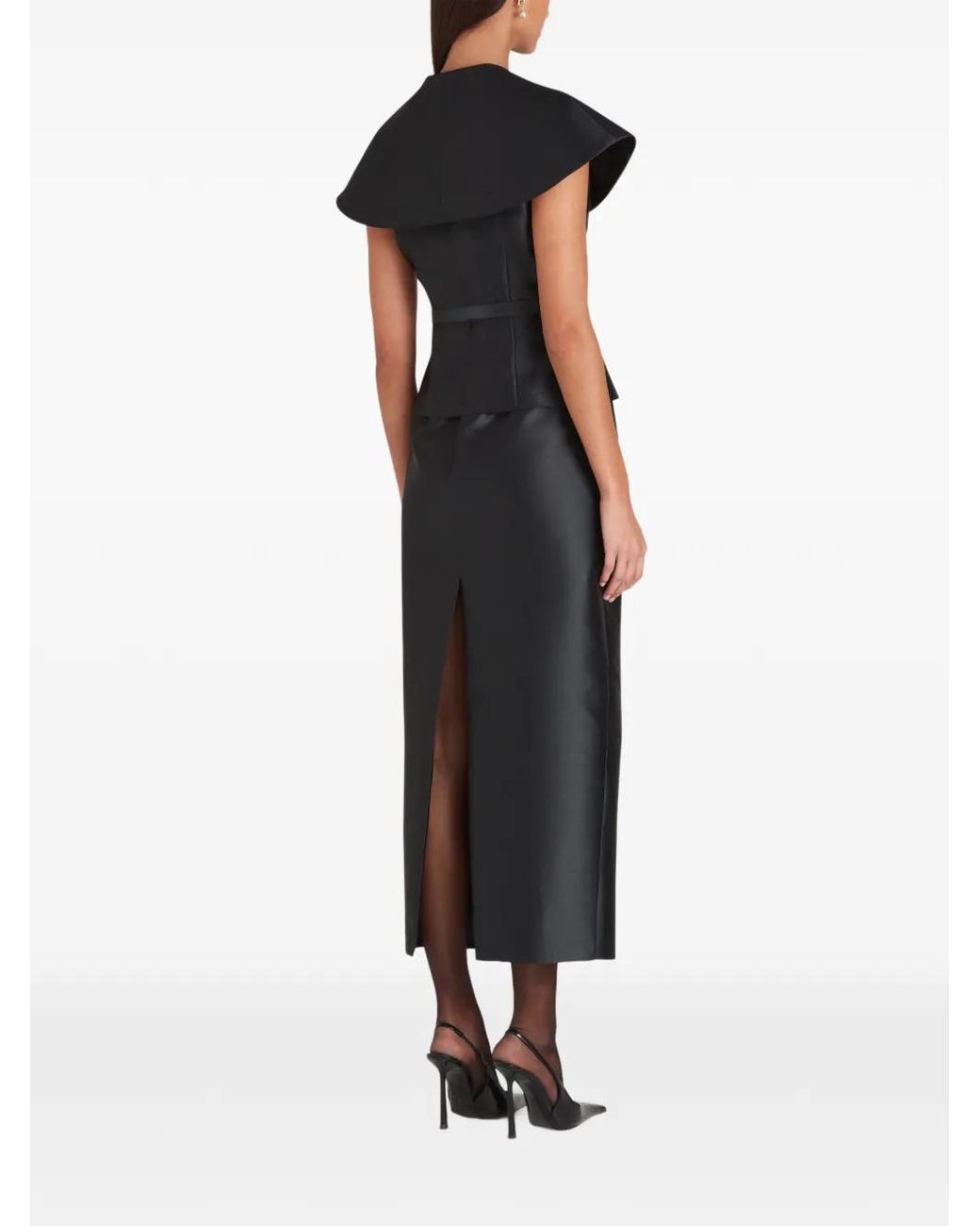 Violante Nessi Black Manuela Belted Midi Dress