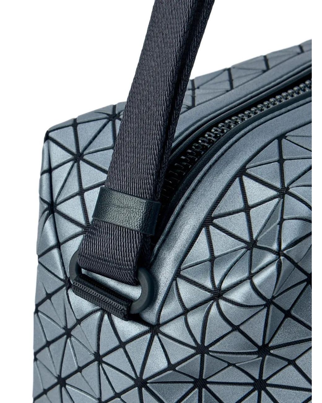 Issey Miyake Blue Geometric Panelled Shoulder Bag