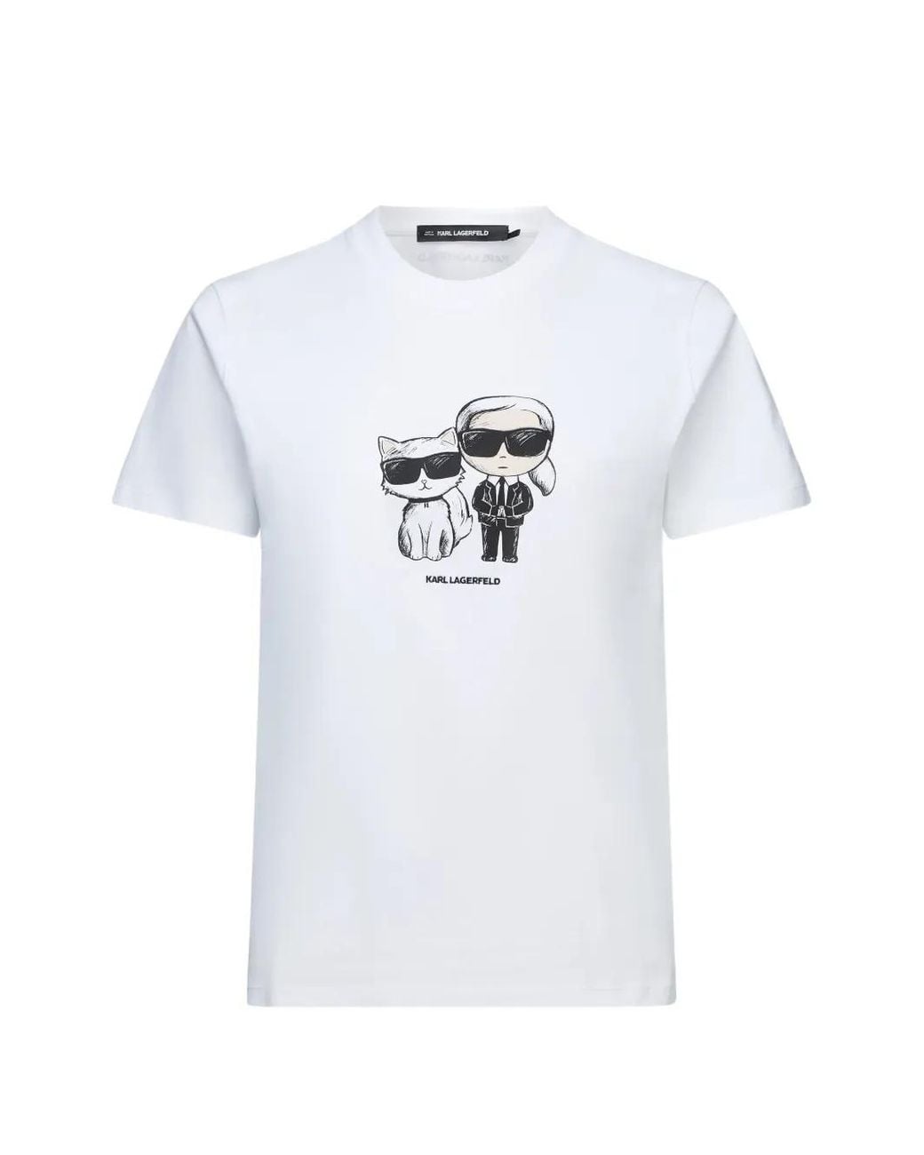 Karl Lagerfeld White Ikon Karl Choupette T-Shirt