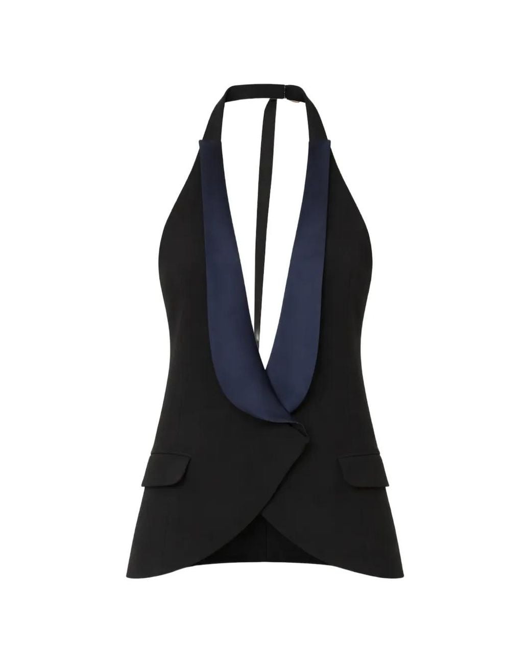 Christopher Esber Black Halterneck Pocket Vest
