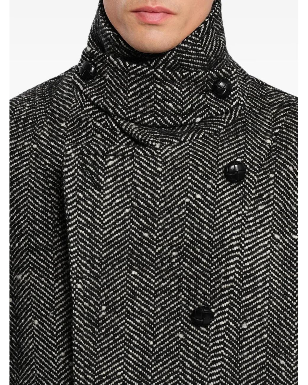 Isabel Marant Black Ethan Herringbone-Pattern Belted Coat for men