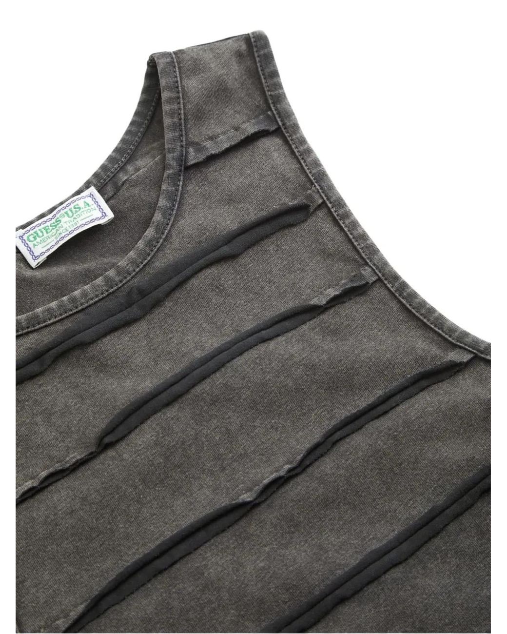 Guess Black Striped Tank Top for men