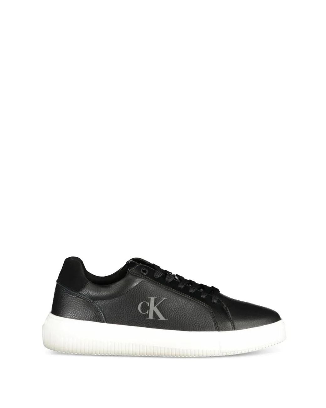 Calvin Klein Black Logo-Embossed Sneakers for men