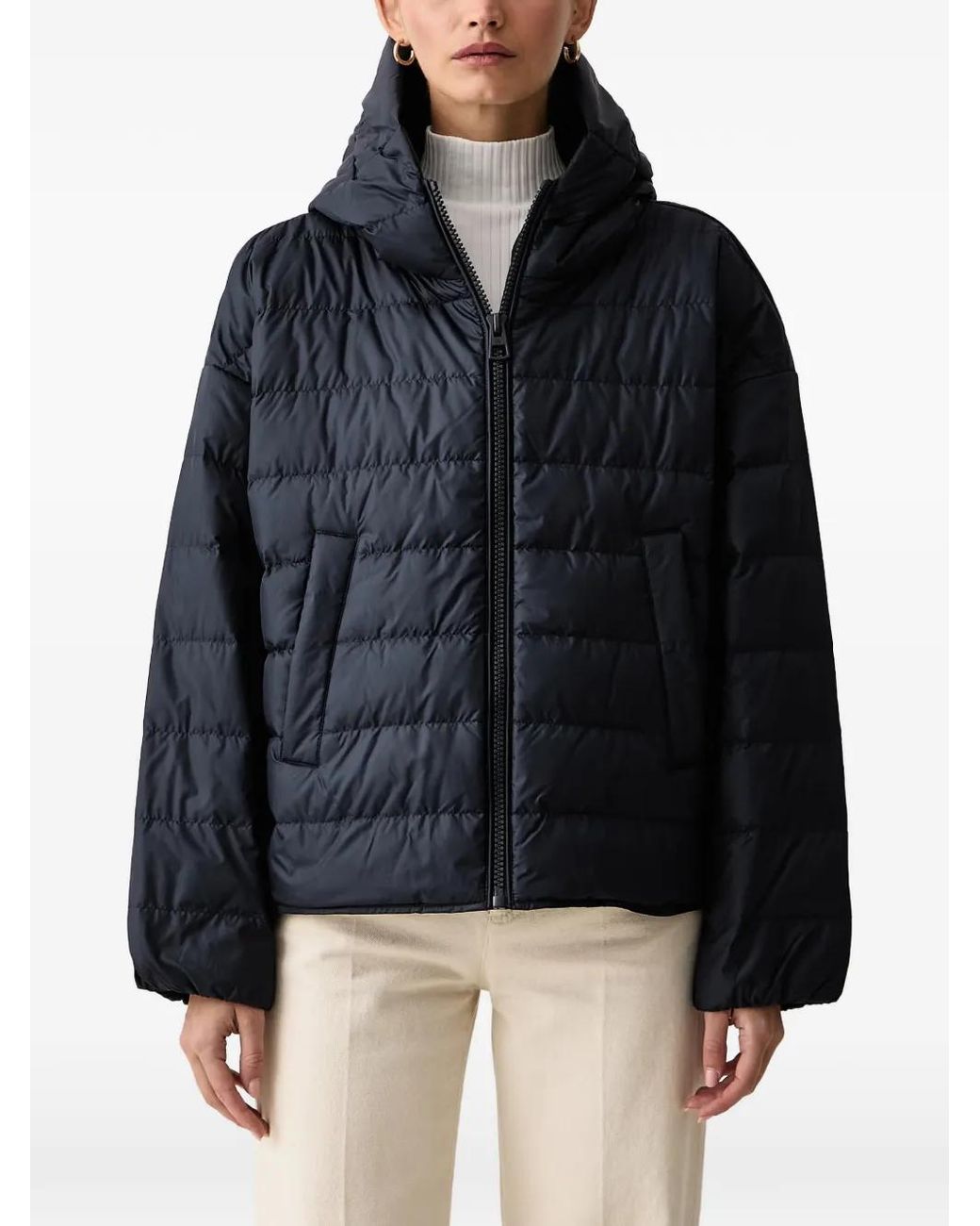 Marc O' Polo Blue Quilted Hooded Jacket