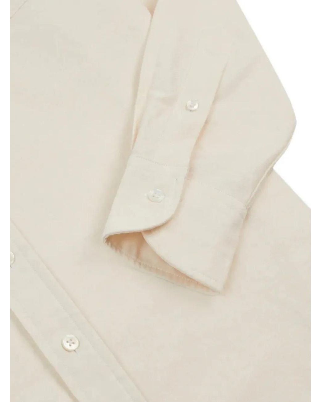 Drake's White Long Point-Collar Shirt for men