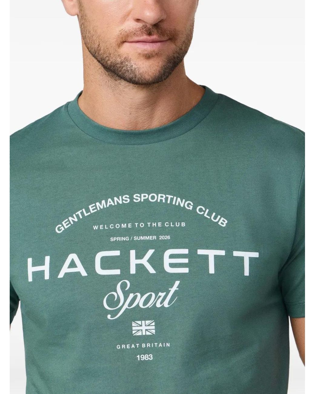 Hackett Green Logo-Print T-Shirt for men