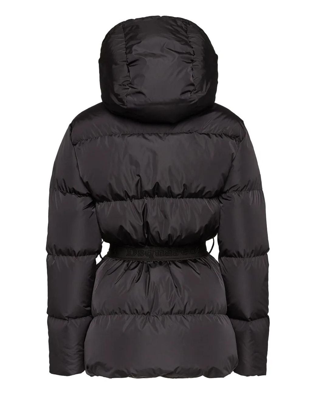 DSquared² Black Belted Puffer Coat